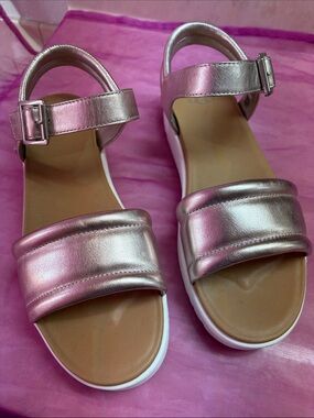 UGG Metallic Rose Pink Platform Sandals